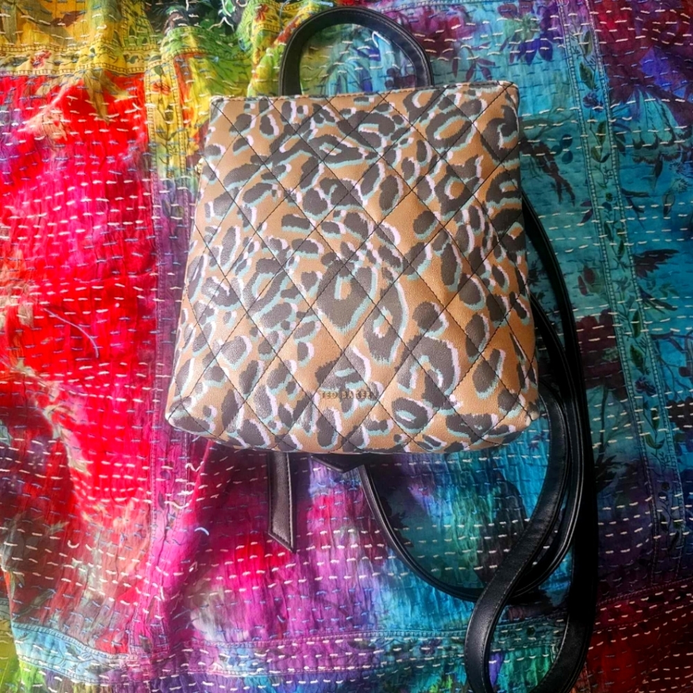 Ted Baker leopard print leather backpack